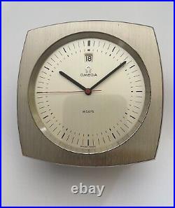 Vintage Omega 8 Days Clock Swiss Made BOX & PAPERS RED Seconds Hand RARE