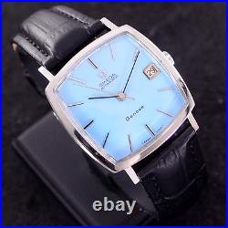 Vintage Omega De Ville Automatic Sky Blue Dial Date Dress Men's Watch Rare Items