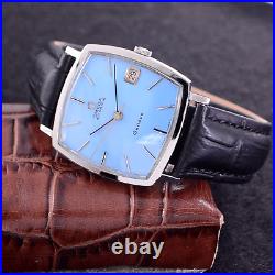 Vintage Omega De Ville Automatic Sky Blue Dial Date Dress Men's Watch Rare Items