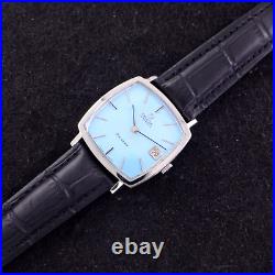 Vintage Omega De Ville Automatic Sky Blue Dial Date Dress Men's Watch Rare Items