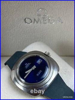 Vintage Omega De Ville Dynamic Automatic Watch Blue Date 1972 Box Ultra Rare 32
