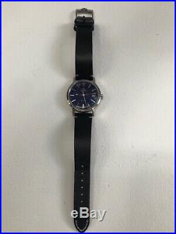 Vintage Omega Geneve Automatic Blue Dial Date Dress Men's Watch Rare