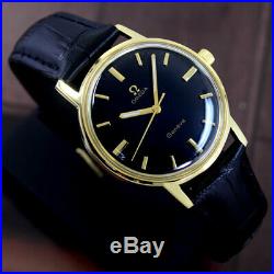 Vintage Omega Geneve Hand-winding Black Dial Dress Men's Watch Rare Items