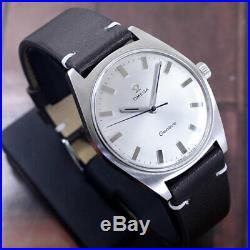 Vintage Omega Geneve Hand-winding Silver Dial Dress Men's Watch Rare Items