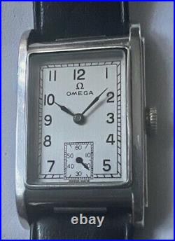 Vintage Omega Marine Standard With A Rare Omega Signed Buckle Art Deco Steel Case