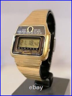 Vintage Omega Memomaster LCD Quartz Gold Very Rare