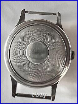 Vintage Omega Oversized Silver Case Rare Bullseye Dial Art Deco? Military Style