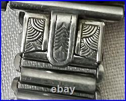 Vintage Omega Rare Oversized Large Sterling Silver Rectangular Art Deco? Brclet