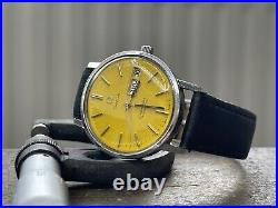 Vintage Omega Seamaster Gents Men Watch Rare Yellow Dial Automatic Watch