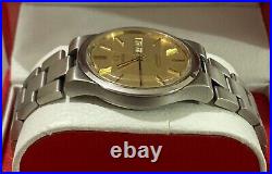 Vintage Omega Seamaster Watch Automatic Cal. 1022 Men Gold Dial 1970's Mint Rare