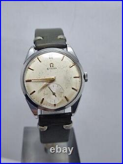 Vintage Omega Steel Wrist Watch Swiss Patina Dial Men's Cal 267 Rare 1960