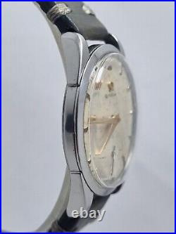 Vintage Omega Steel Wrist Watch Swiss Patina Dial Men's Cal 267 Rare 1960