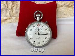 Vintage Omega Stopwatch Mint Rare Cal 5390 Swiss Ref 1273640 White Silver 1940's