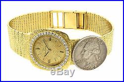 Vintage Omega Watch Solid 18k Yellow Gold Diamond Bezel Manual Wind Rare Find