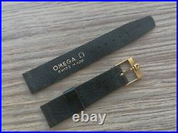 Vintage RARE 1960's Omega 18mm Black Leather Strap & Buckle