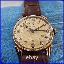 Vintage Rare 14ct Solid Gold Omega Medicus Men's Watch 14k Cal 23.4 SC
