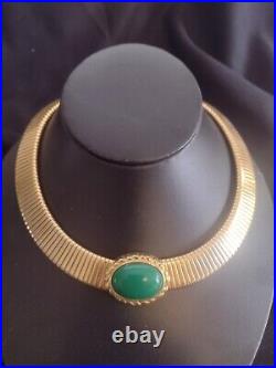 Vintage Rare Monet 1/2 Wide 16 Omega Gas Pipe Style Flexible Gold Plate Choker