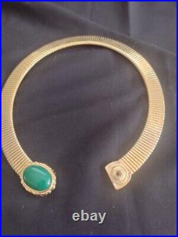 Vintage Rare Monet 1/2 Wide 16 Omega Gas Pipe Style Flexible Gold Plate Choker