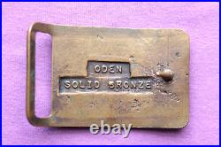 Vintage Rare Oden Solid Bronze Cast Omega Sign Belt Buckle