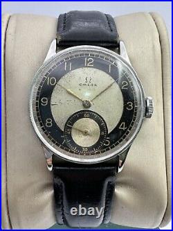 Vintage Rare Omega Bullseye Military Two Tone Dial Swiss Watch WW2 1939 Vintage Rare Omega Bullseye Military Two Tone Dial Swiss Watch WW2 1939