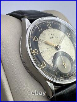 Vintage Rare Omega Bullseye Military Two Tone Dial Swiss Watch WW2 1939 Vintage Rare Omega Bullseye Military Two Tone Dial Swiss Watch WW2 1939