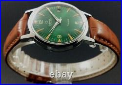 Vintage Rare Omega Geneve Automatic men's watch Date Indicator Green Dial