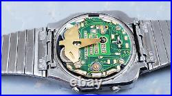 Vintage Rare Omega Memomaster LCD Quartz Mens Steel Watch