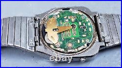 Vintage Rare Omega Memomaster LCD Quartz Mens Steel Watch For Parts