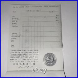Vintage Rare Omega Speed master International Guarantee Certificate ST 345.0022 Vintage Rare Omega Speed master International Guarantee Certificate ST 345.0022