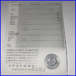 Vintage Rare Omega Speed master International Guarantee Certificate ST 345.0022 Vintage Rare Omega Speed master International Guarantee Certificate ST 345.0022
