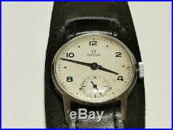 Vintage Rare Small St. Steel Ww2 Era Swiss 28.5mm Men's Mechanical Watch Omega