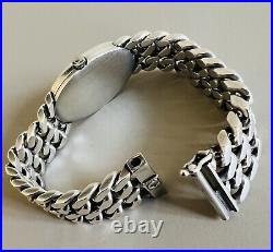 Vintage Solid Silver Rare Omega Watch Bracelet Oval Shape