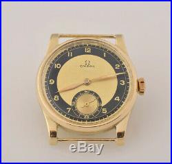 Vintage Very Rare 14K Gold Omega bullseye two tone dial Swiss watch and warranty