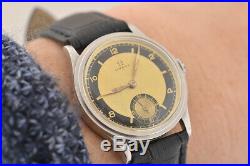 Vintage Very Rare Omega bullseye two-tone dial Swiss made watch with warranty
