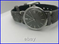 Vintage Wristwatch Omega 132.019 Cal. 611 Perfect Rare Grey Dial Guilloche