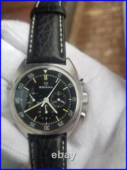 Vintage rare rodania compressor chronograph lemania1873 men's watch montre uhren