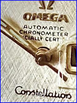 Vntg Omega Constellation C Case By G. Genta Day Date + Bracelet Rare Satin Dial