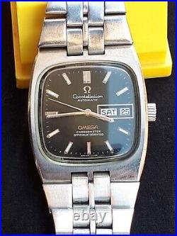 Vtg Omega Constellation Auto 168.059 Steel Day Date Men's Wrist Watch Rare Dial